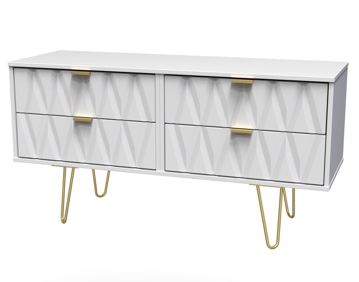 Diamond 4 Drawer Bed Box with Gold Hairpin Legs - Welcome Furniture