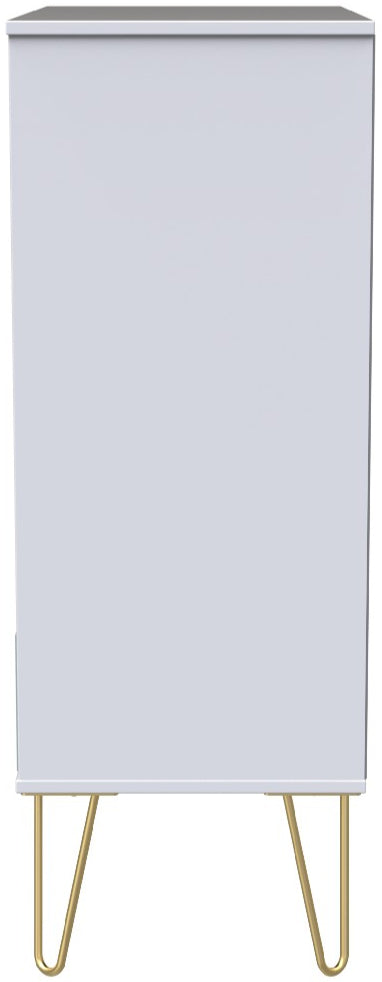 Diamond 5 Drawer Chest with Gold Hairpin Legs - Welcome Furniture