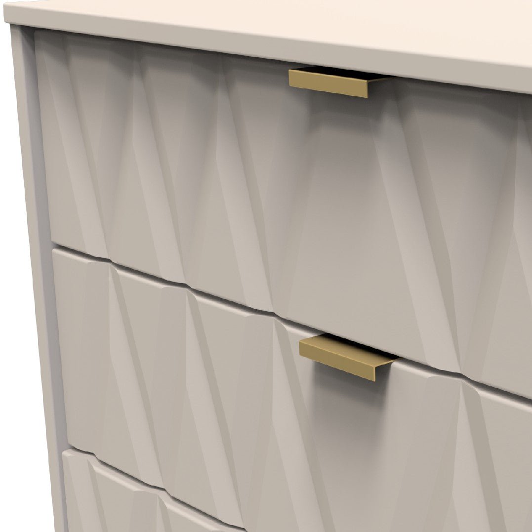 Diamond 5 Drawer Chest with Gold Hairpin Legs - Welcome Furniture