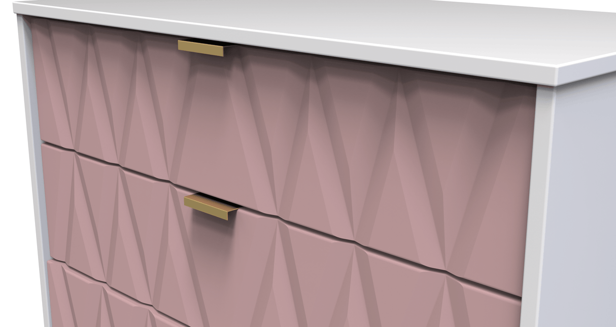 Diamond 5 Drawer Chest with Gold Hairpin Legs - Welcome Furniture