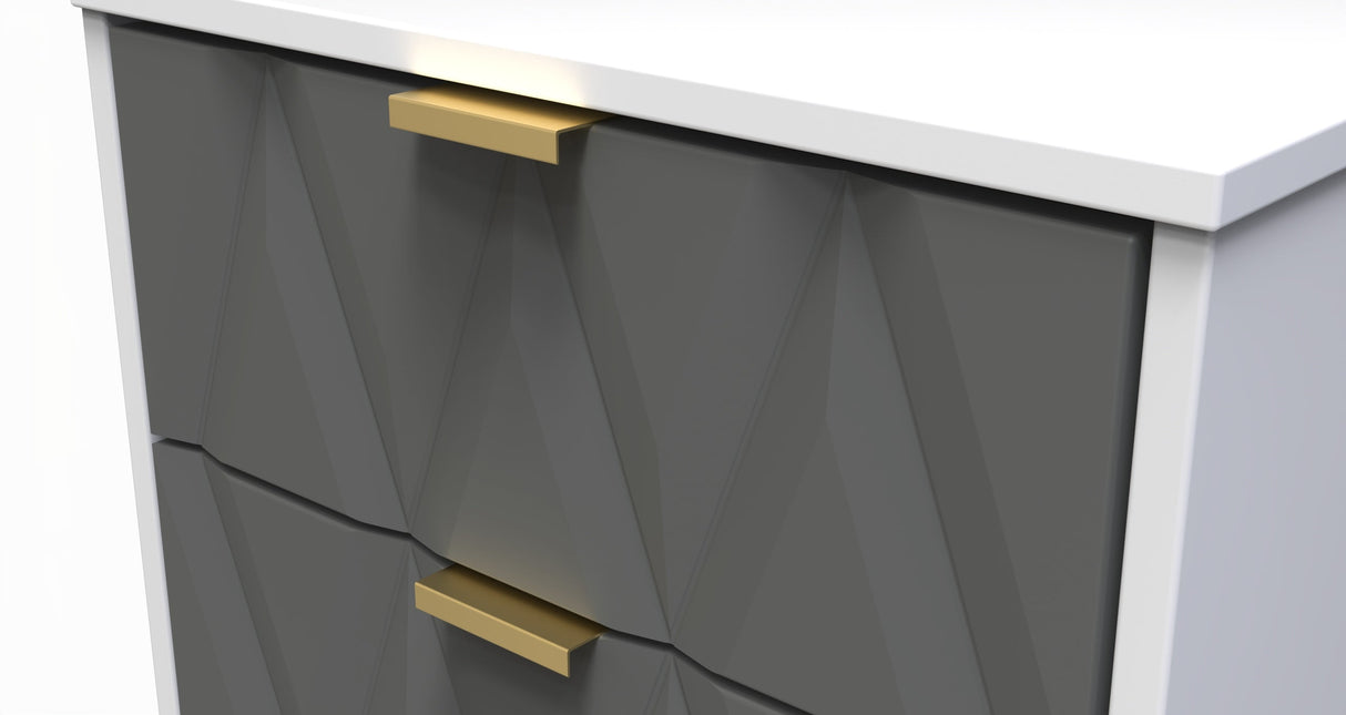 Diamond Narrow 5 Drawer Chest with Gold Hairpin Legs - Welcome Furniture