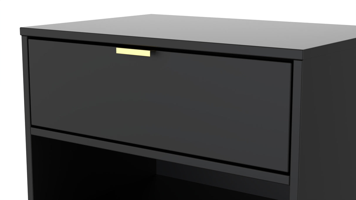 Diego 1 Drawer Bedside with Gold Frame - Welcome Furniture