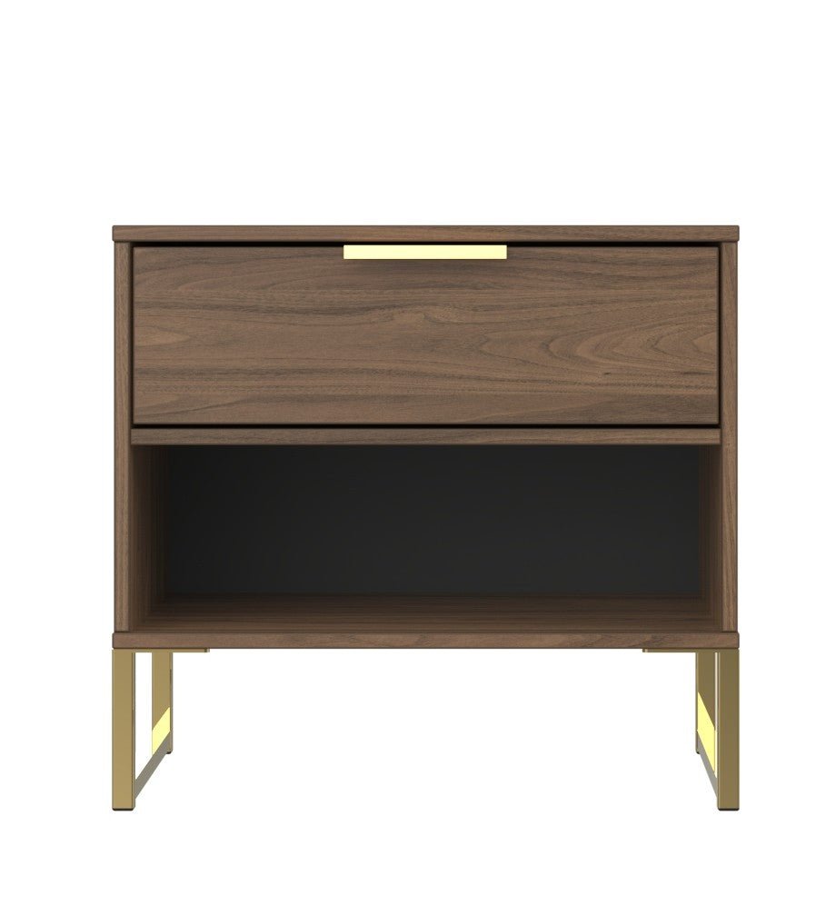 Diego 1 Drawer Bedside with Gold Frame - Welcome Furniture