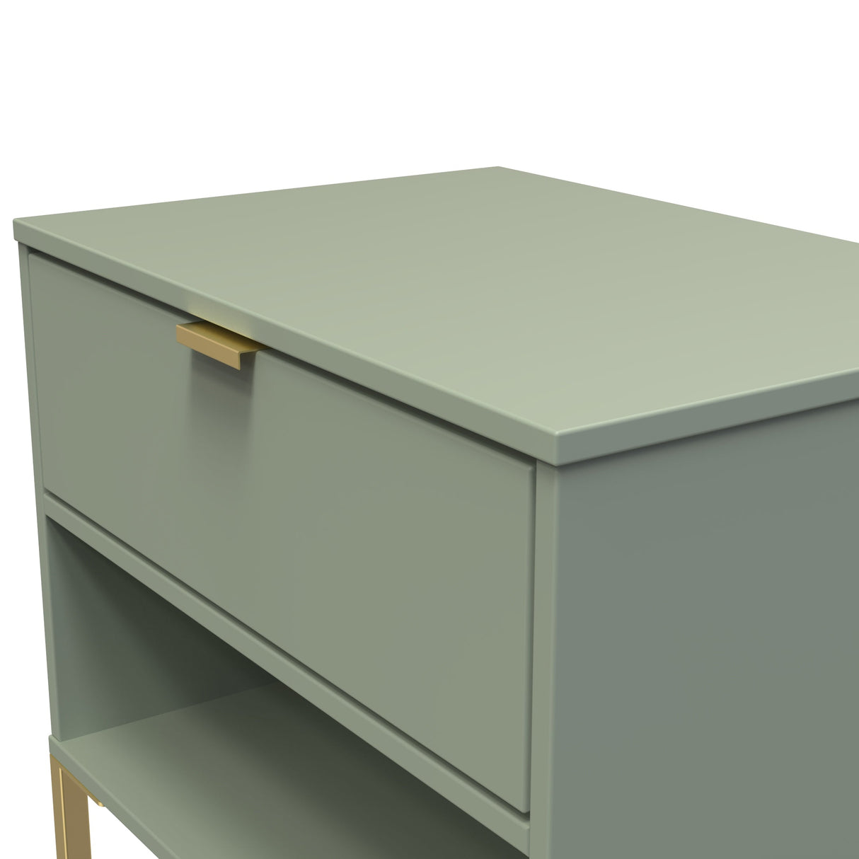 Diego 1 Drawer Bedside with Gold Frame - Welcome Furniture
