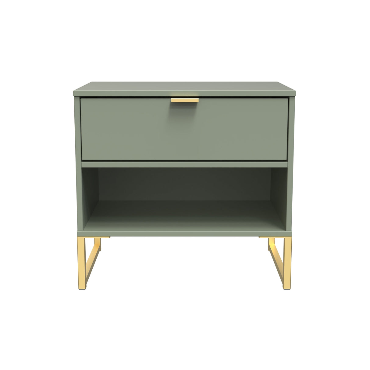 Diego 1 Drawer Bedside with Gold Frame - Welcome Furniture