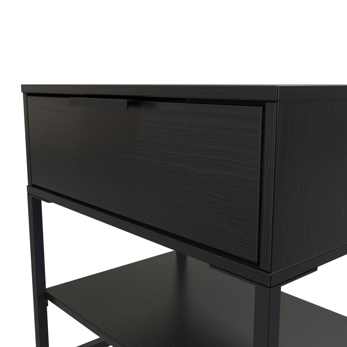 Diego 1 Drawer Midi Bedside Cabinet with Black Frame Legs - Welcome Furniture
