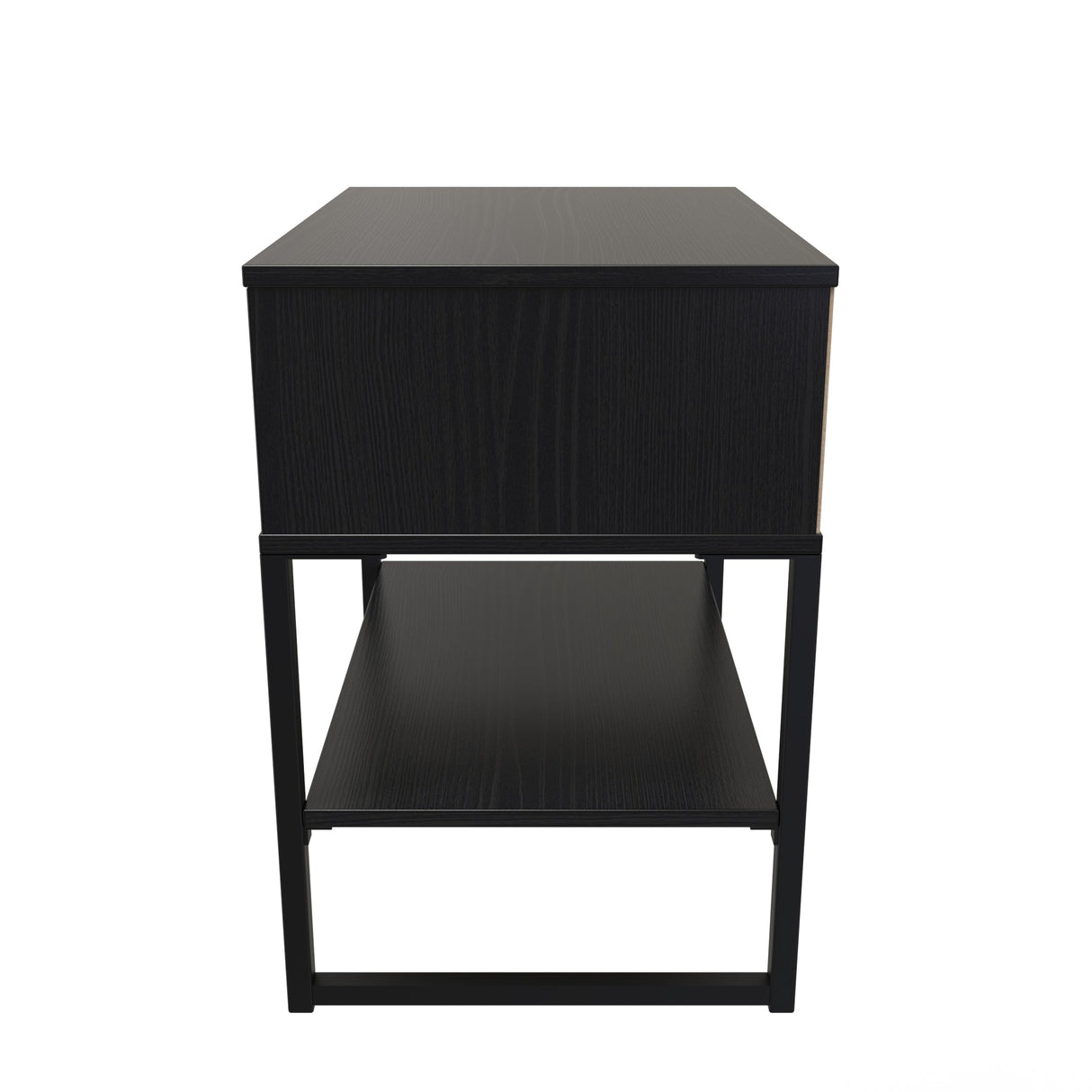 Diego 1 Drawer Midi Bedside Cabinet with Black Frame Legs - Welcome Furniture