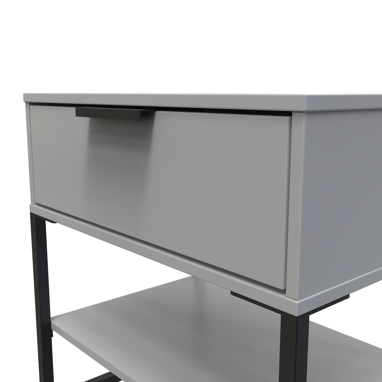 Diego 1 Drawer Midi Bedside Cabinet with Black Frame Legs - Welcome Furniture