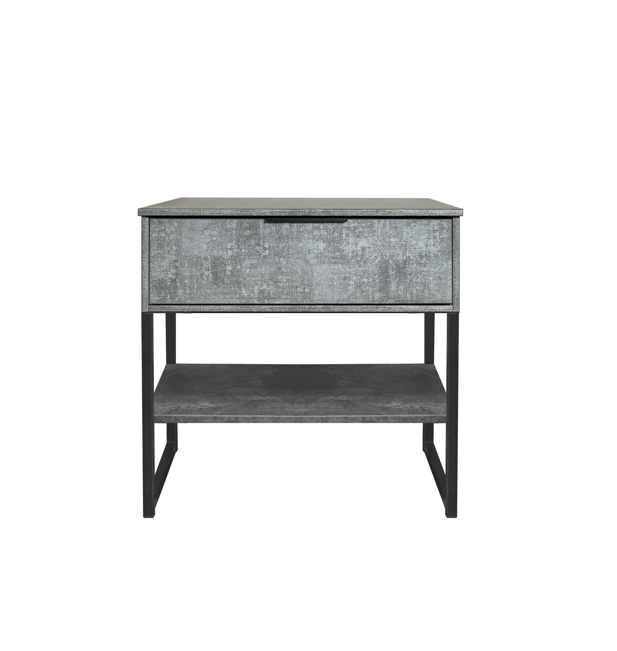 Diego 1 Drawer Midi Bedside Cabinet with Black Frame Legs - Welcome Furniture
