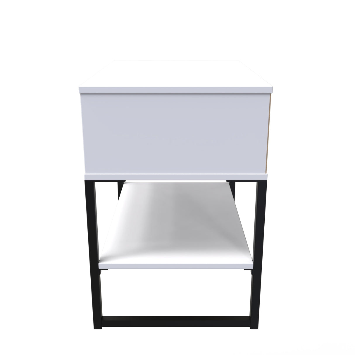 Diego 1 Drawer Midi Bedside Cabinet with Black Frame Legs - Welcome Furniture