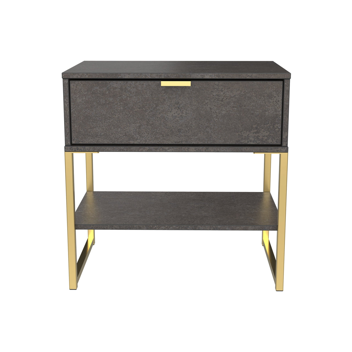 Diego 1 Drawer Midi Bedside Cabinet with Gold Frame Legs - Welcome Furniture