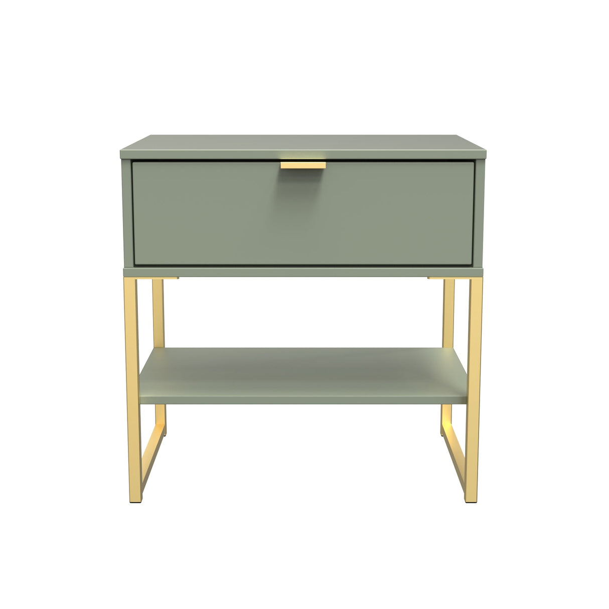 Diego 1 Drawer Midi Bedside Cabinet with Gold Frame Legs - Welcome Furniture
