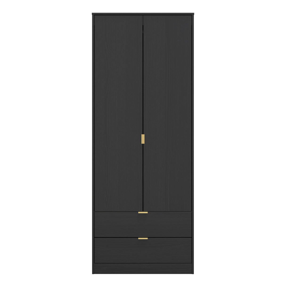Diego 2 Door 2 Drawer Wardrobe with Gold Fittings - Welcome Furniture