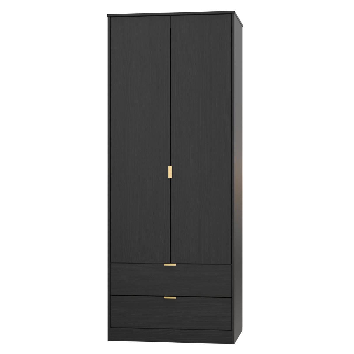 Diego 2 Door 2 Drawer Wardrobe with Gold Fittings - Welcome Furniture