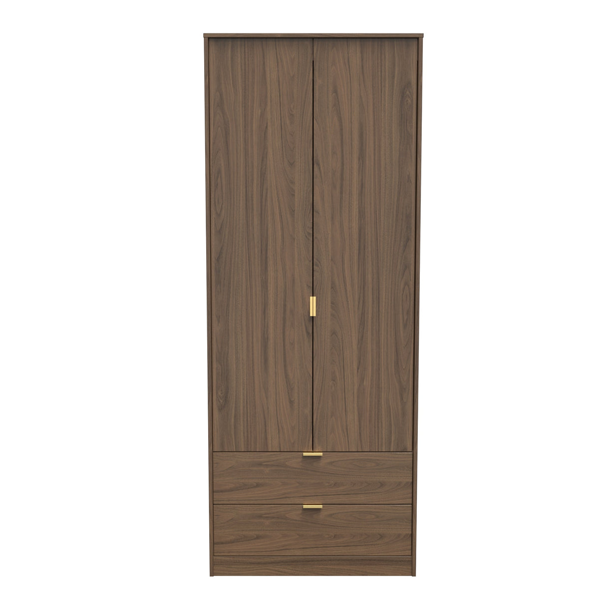 Diego 2 Door 2 Drawer Wardrobe with Gold Fittings - Welcome Furniture