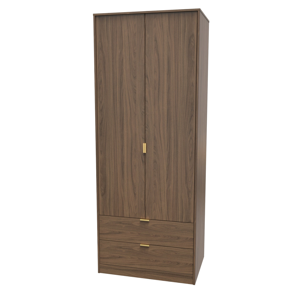 Diego 2 Door 2 Drawer Wardrobe with Gold Fittings - Welcome Furniture