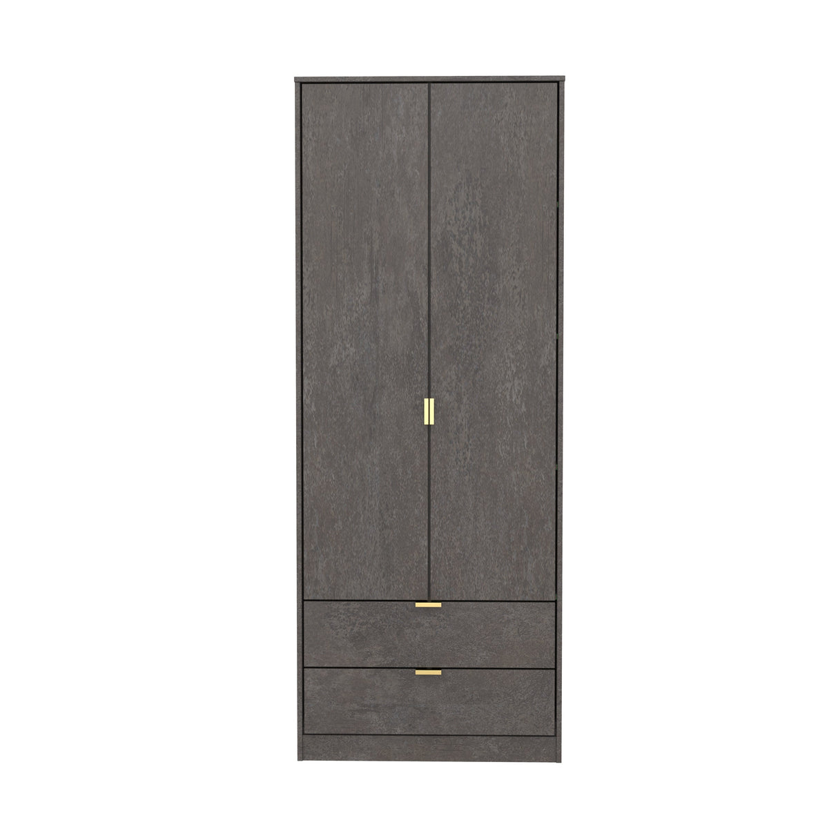 Diego 2 Door 2 Drawer Wardrobe with Gold Fittings - Welcome Furniture