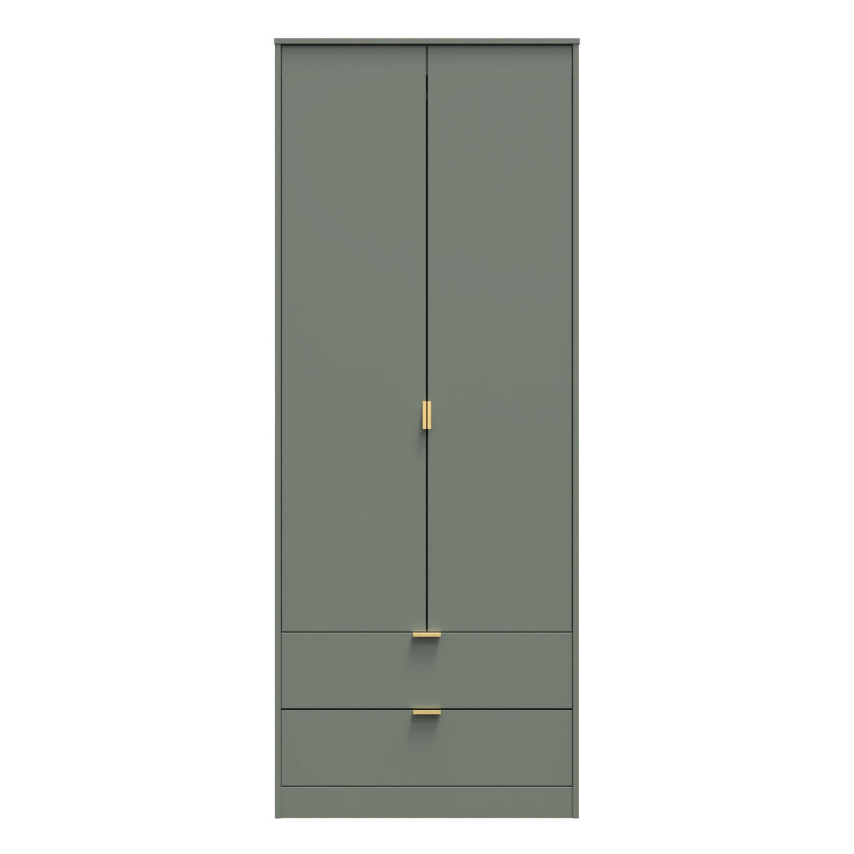 Diego 2 Door 2 Drawer Wardrobe with Gold Fittings - Welcome Furniture