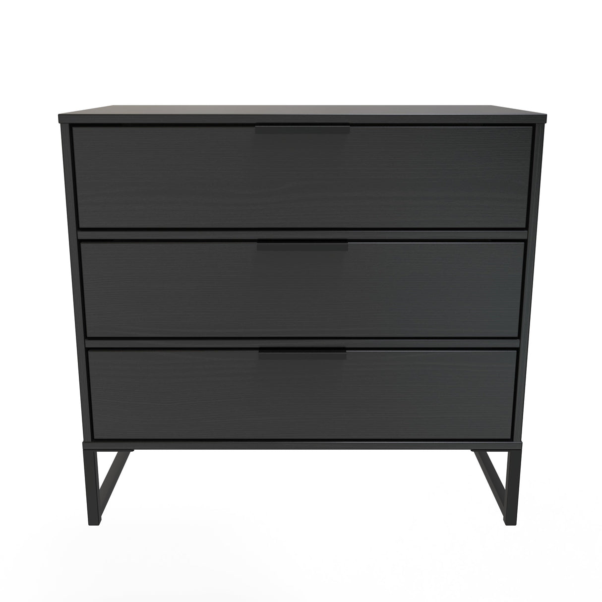 Diego 3 Drawer Chest with Black Frame Legs - Welcome Furniture