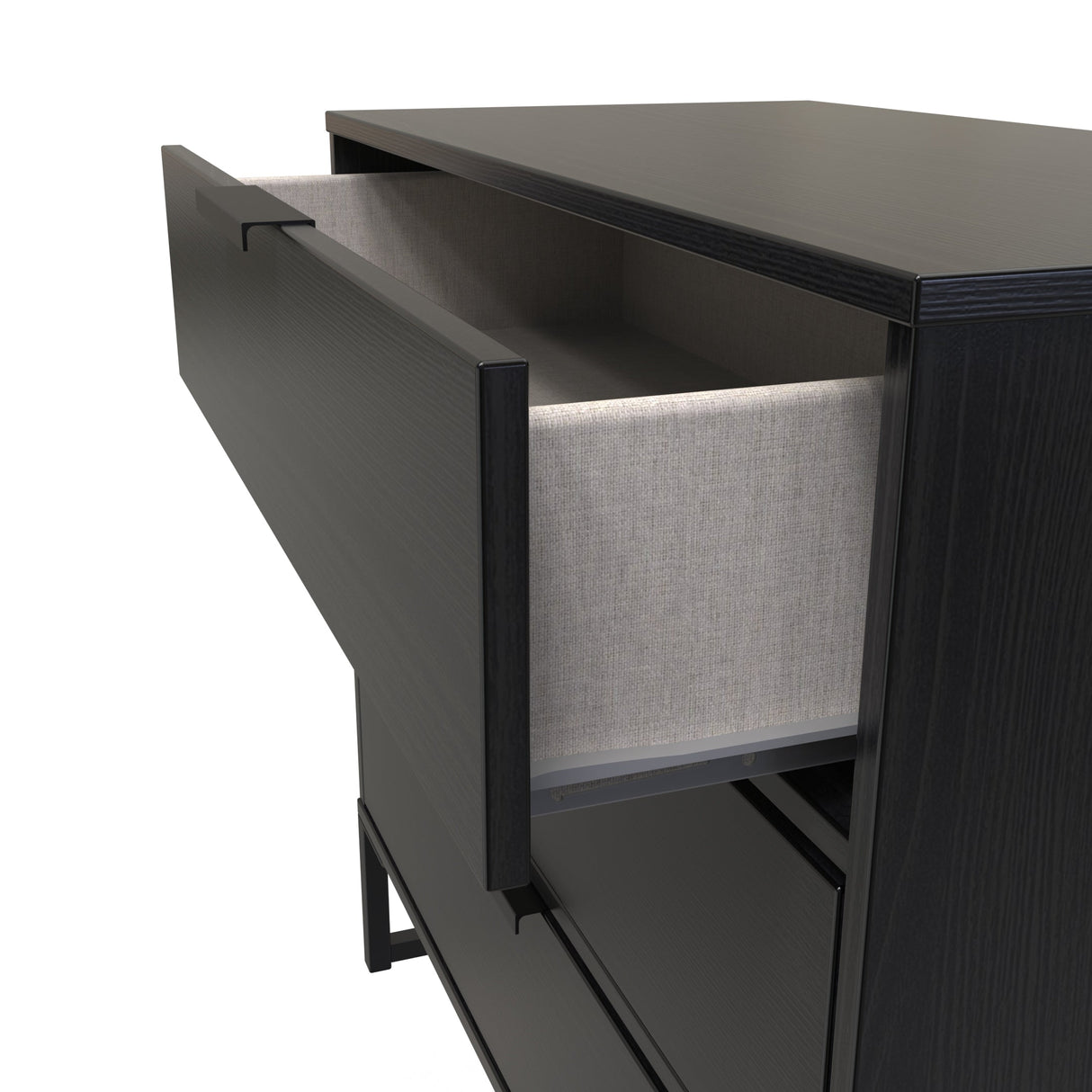 Diego 3 Drawer Chest with Black Frame Legs - Welcome Furniture