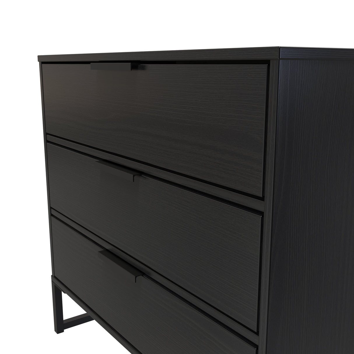 Diego 3 Drawer Chest with Black Frame Legs - Welcome Furniture