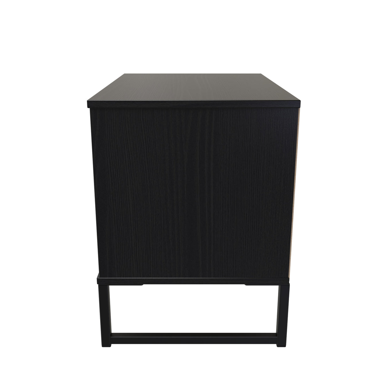 Diego Double Open Midi Bedside Cabinet with Black Frame Legs - Welcome Furniture