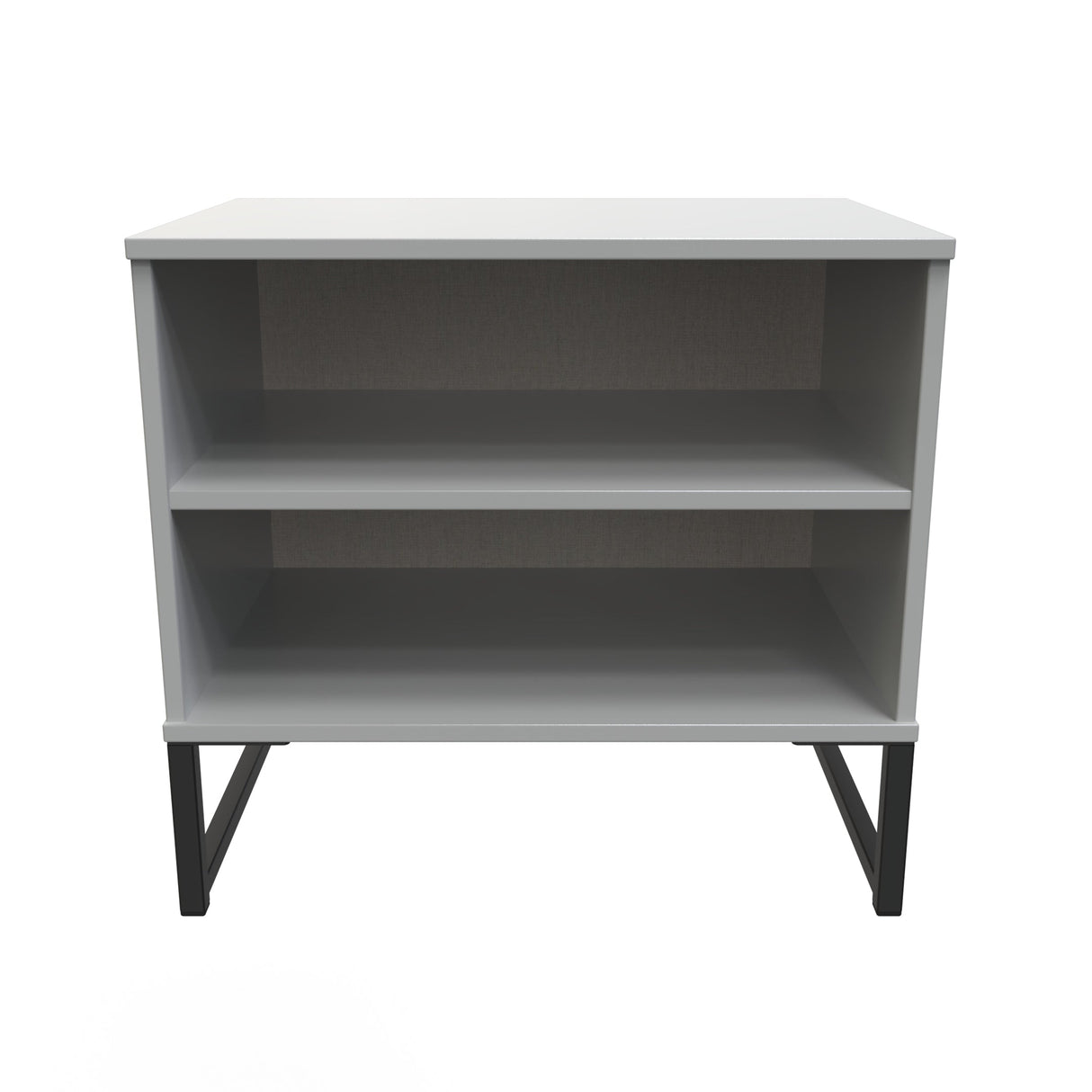 Diego Double Open Midi Bedside Cabinet with Black Frame Legs - Welcome Furniture