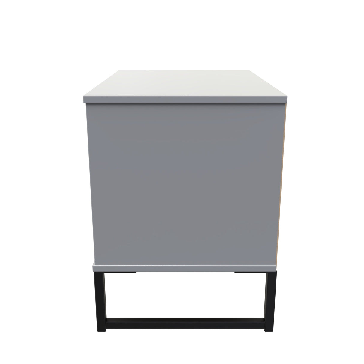 Diego Double Open Midi Bedside Cabinet with Black Frame Legs - Welcome Furniture