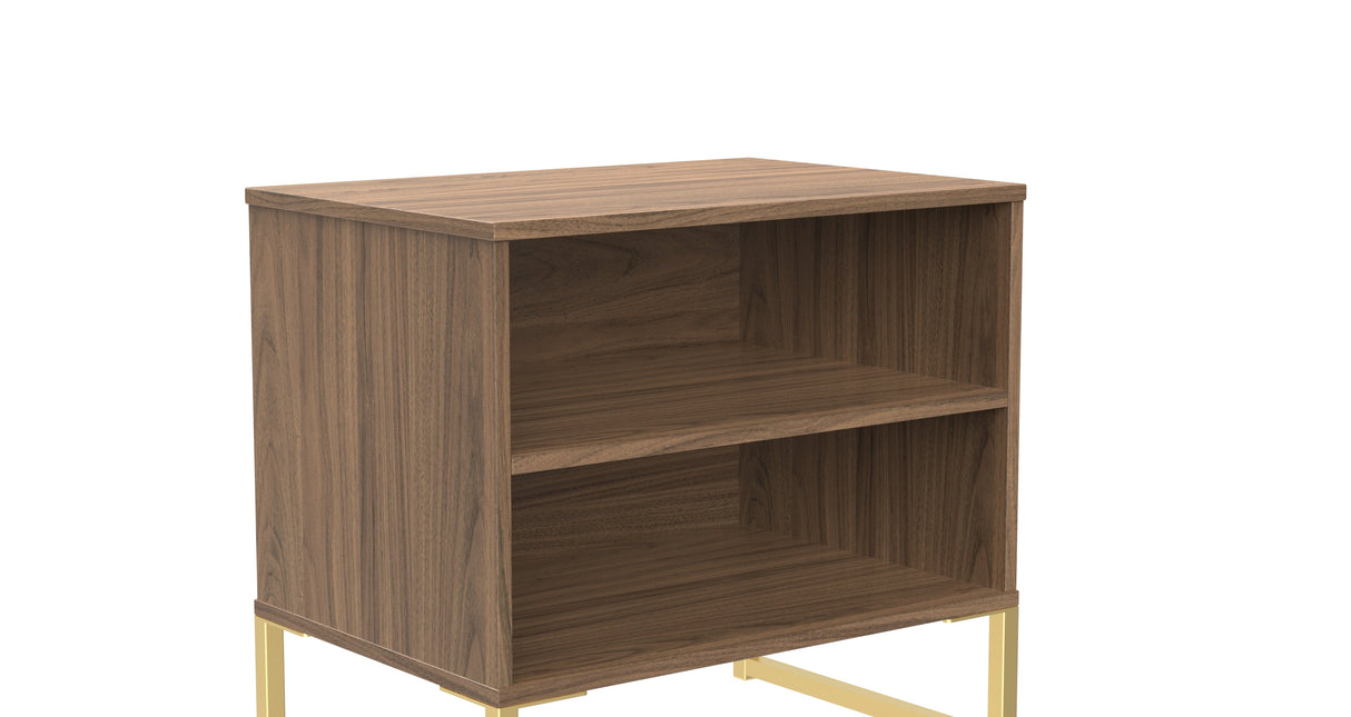 Diego Double Open Midi Bedside Cabinet with Gold Frame Legs - Welcome Furniture