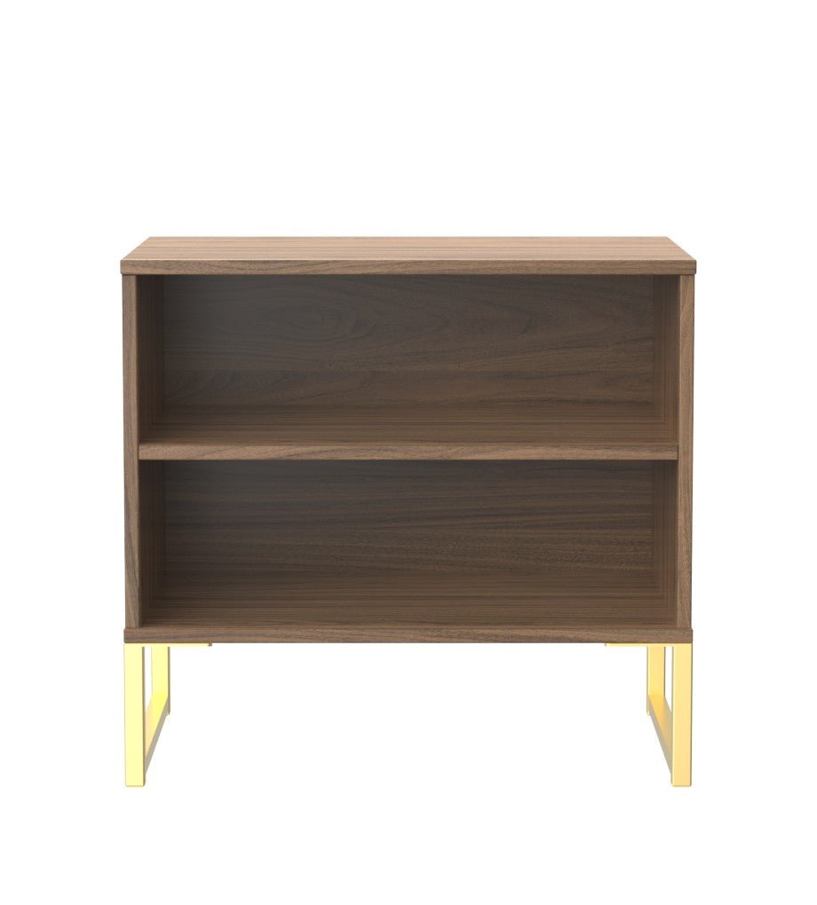 Diego Double Open Midi Bedside Cabinet with Gold Frame Legs - Welcome Furniture