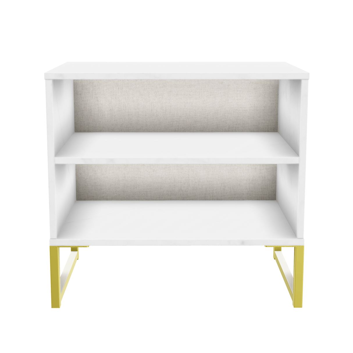 Diego Double Open Midi Bedside Cabinet with Gold Frame Legs - Welcome Furniture