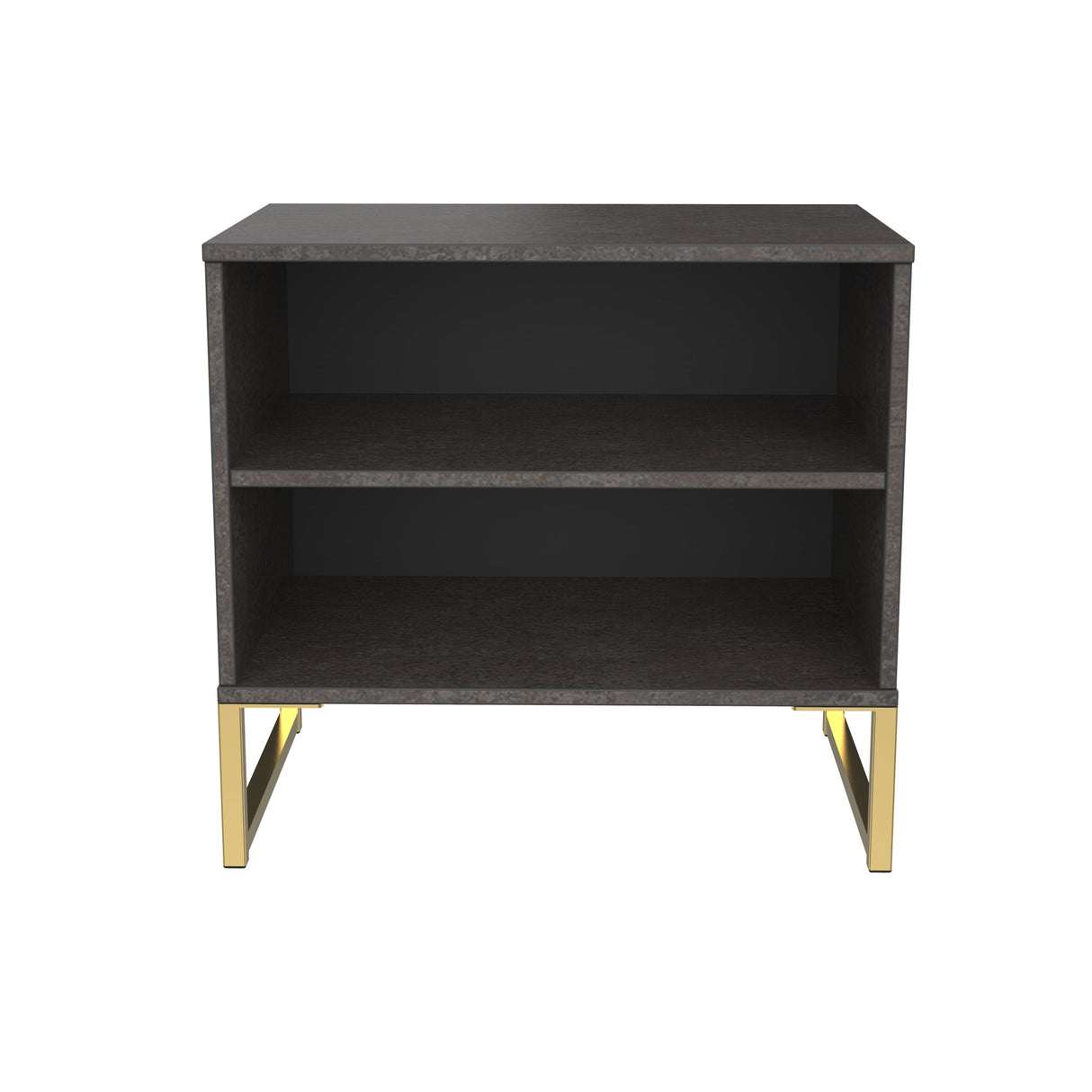 Diego Double Open Midi Bedside Cabinet with Gold Frame Legs - Welcome Furniture