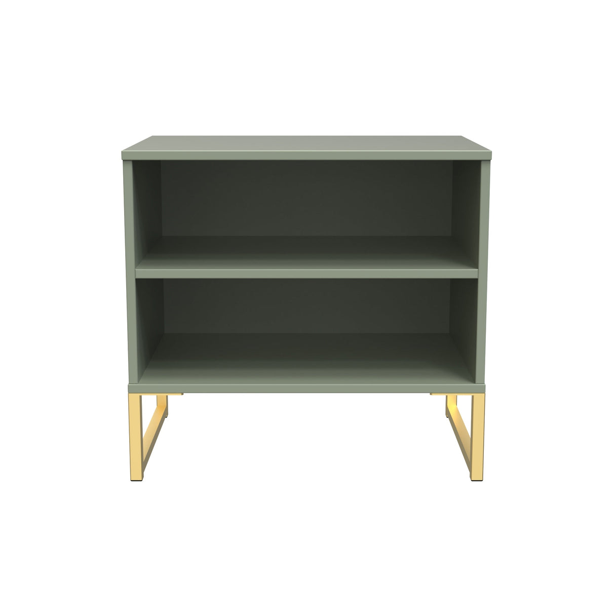 Diego Double Open Midi Bedside Cabinet with Gold Frame Legs - Welcome Furniture