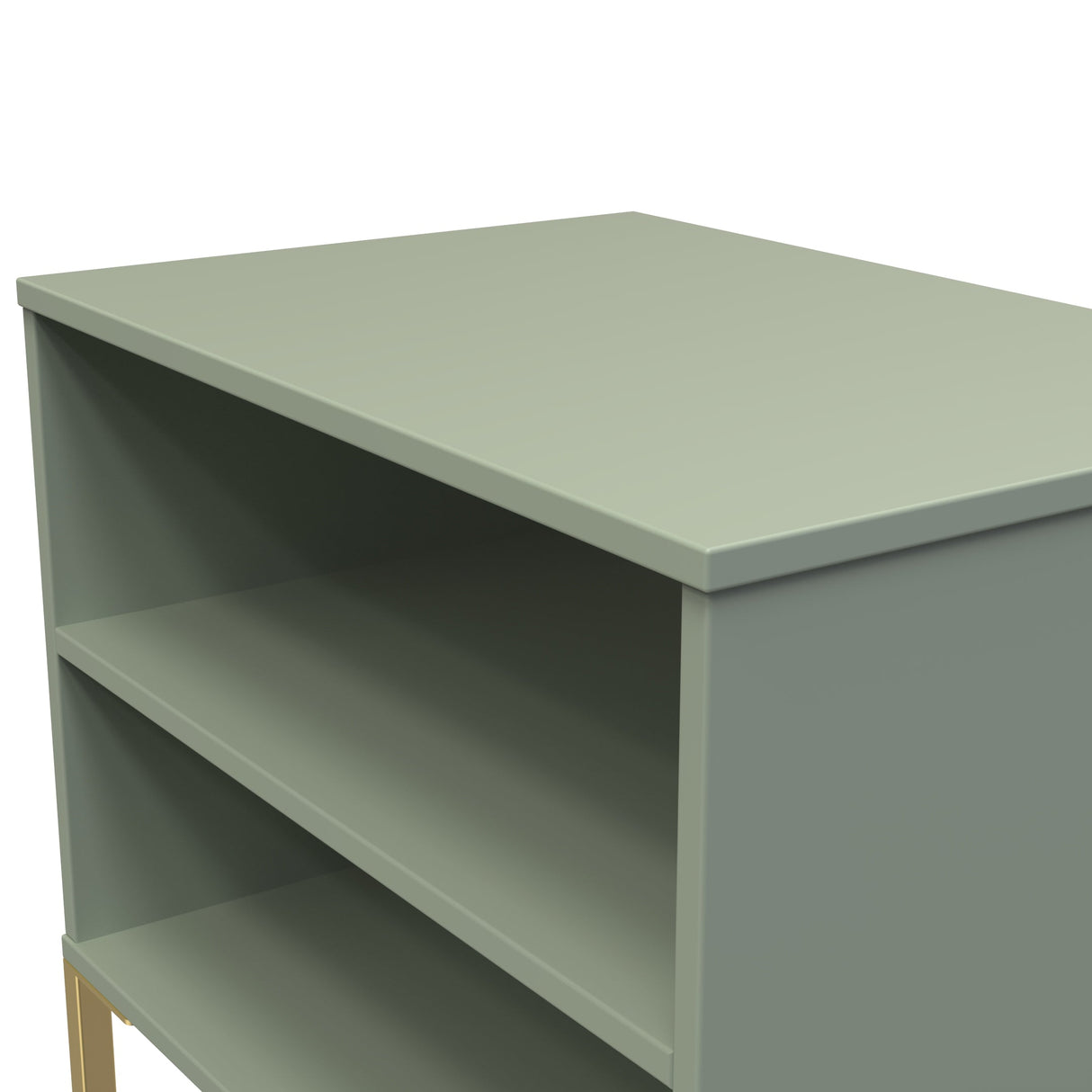 Diego Double Open Midi Bedside Cabinet with Gold Frame Legs - Welcome Furniture