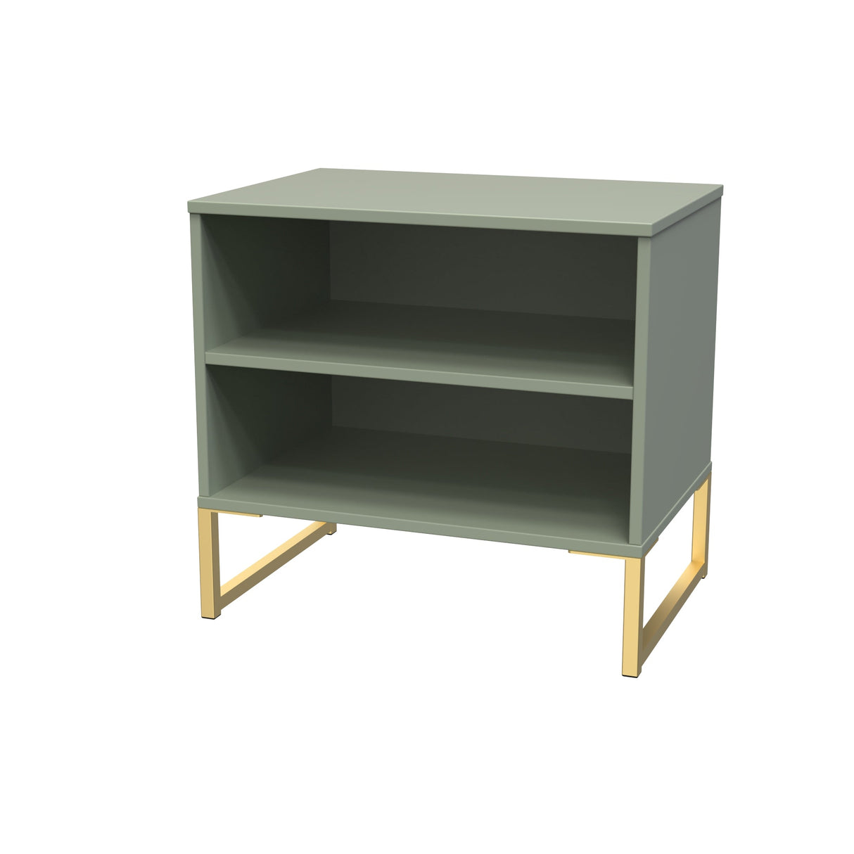 Diego Double Open Midi Bedside Cabinet with Gold Frame Legs - Welcome Furniture