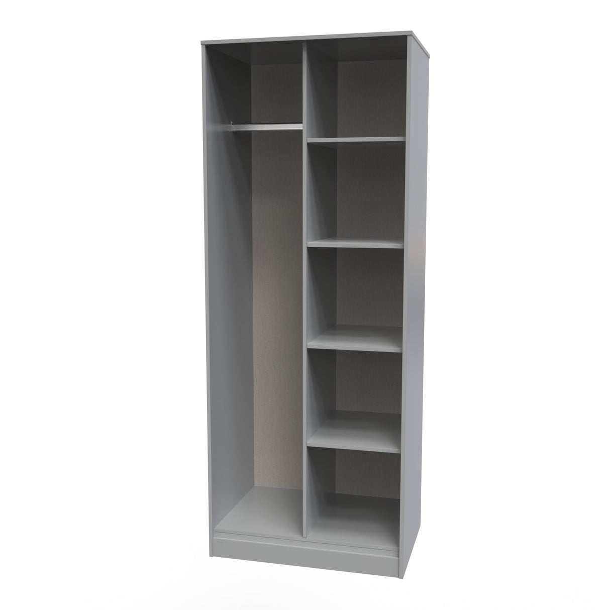 Diego Open Shelf Wardrobe with Black Fittings - Welcome Furniture