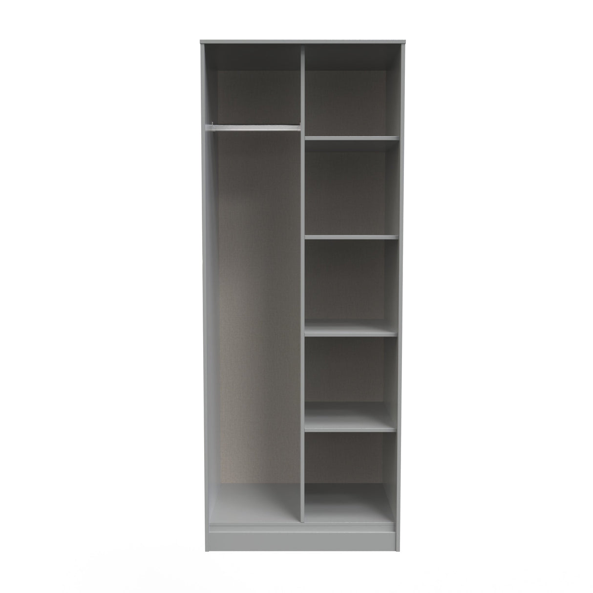Diego Open Shelf Wardrobe with Black Fittings - Welcome Furniture