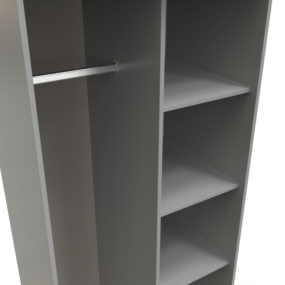 Diego Open Shelf Wardrobe with Black Fittings - Welcome Furniture