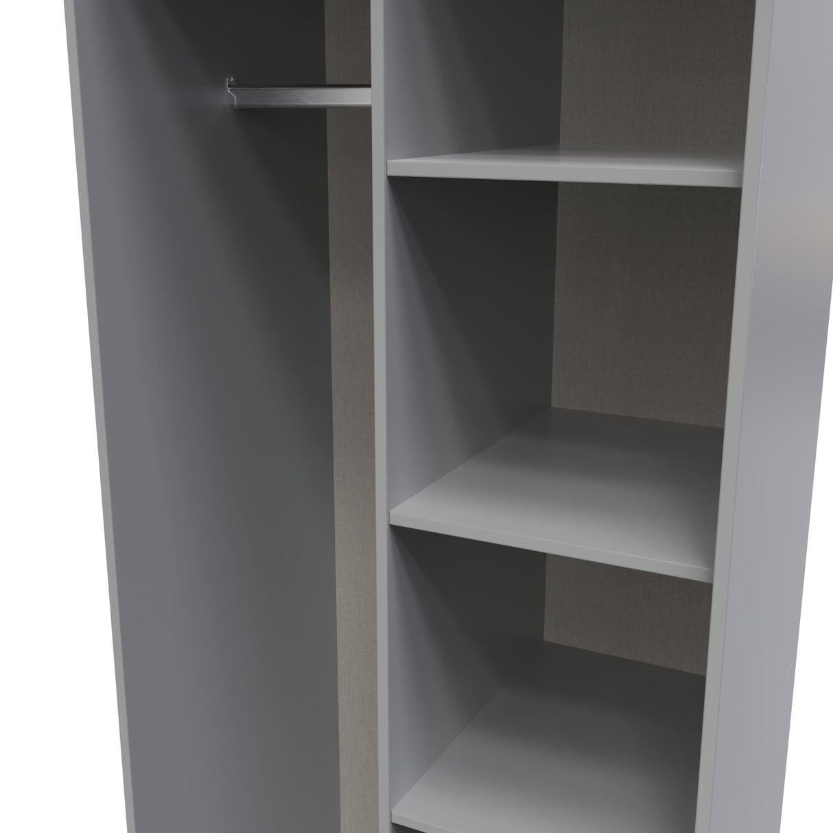 Diego Open Shelf Wardrobe with Black Fittings - Welcome Furniture