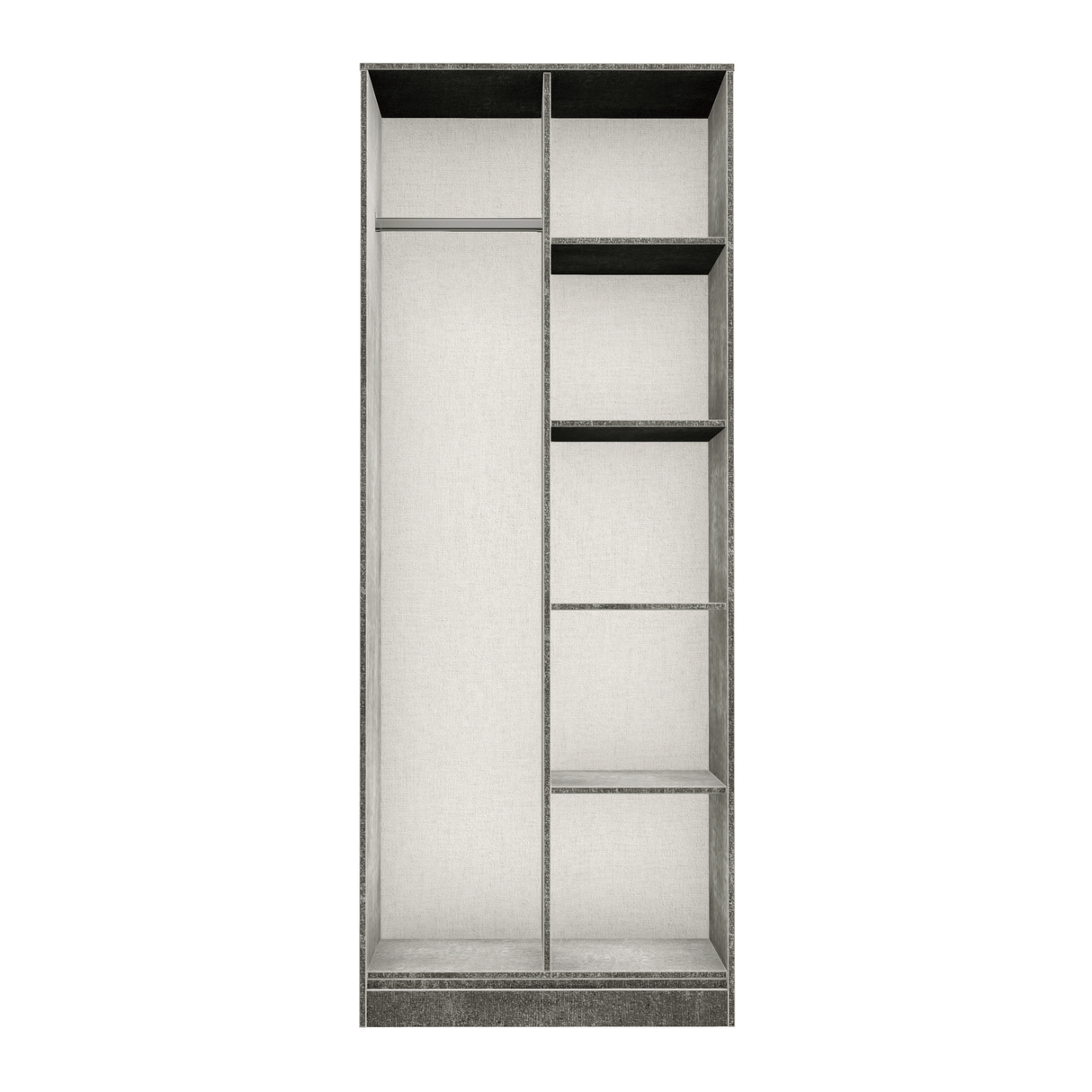 Diego Open Shelf Wardrobe with Black Fittings - Welcome Furniture