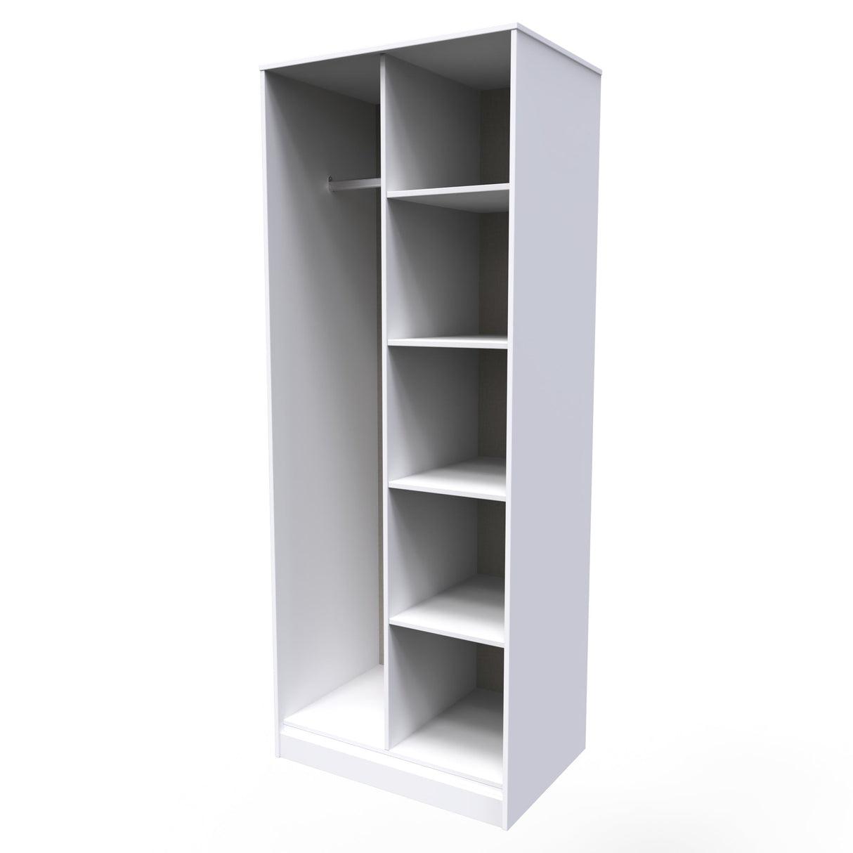 Diego Open Shelf Wardrobe with Black Fittings - Welcome Furniture