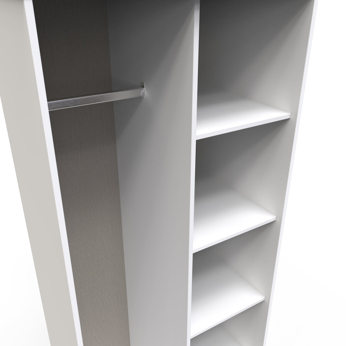 Diego Open Shelf Wardrobe with Black Fittings - Welcome Furniture