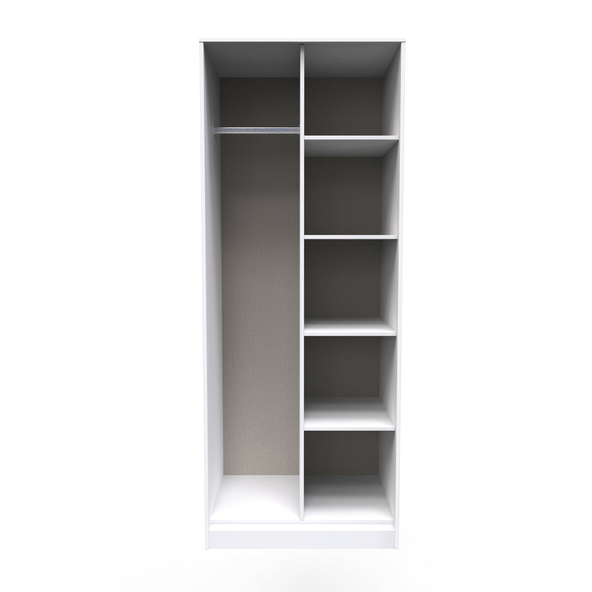 Diego Open Shelf Wardrobe with Black Fittings - Welcome Furniture