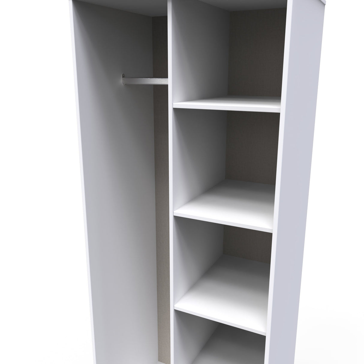 Diego Open Shelf Wardrobe with Black Fittings - Welcome Furniture
