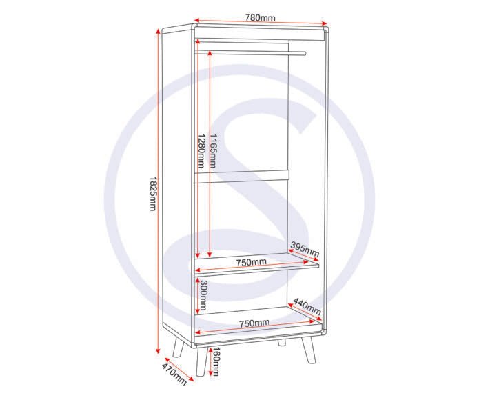 Dixie 2 Door Wardrobe 3 Piece Bedroom Set - Seconique