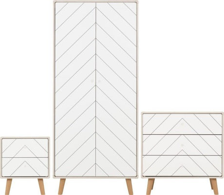 Dixie 2 Door Wardrobe 3 Piece Bedroom Set - Seconique