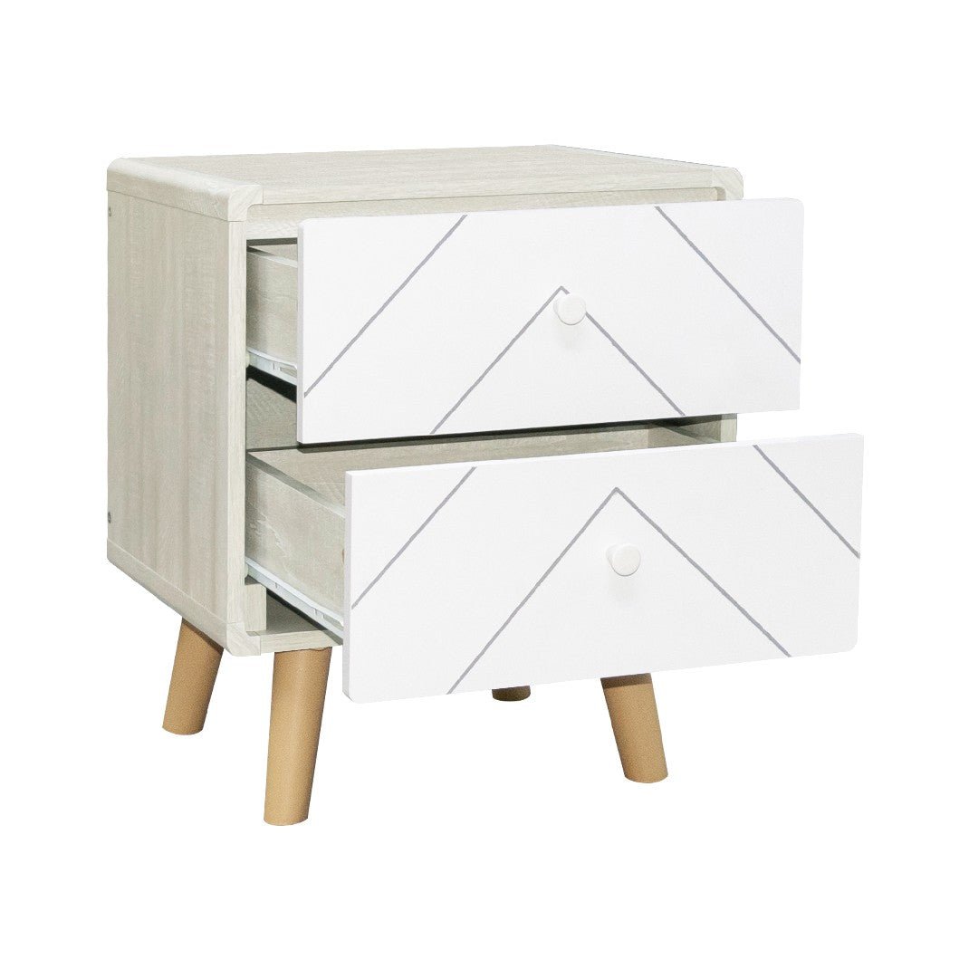 Dixie 2 Drawer Bedside - Seconique