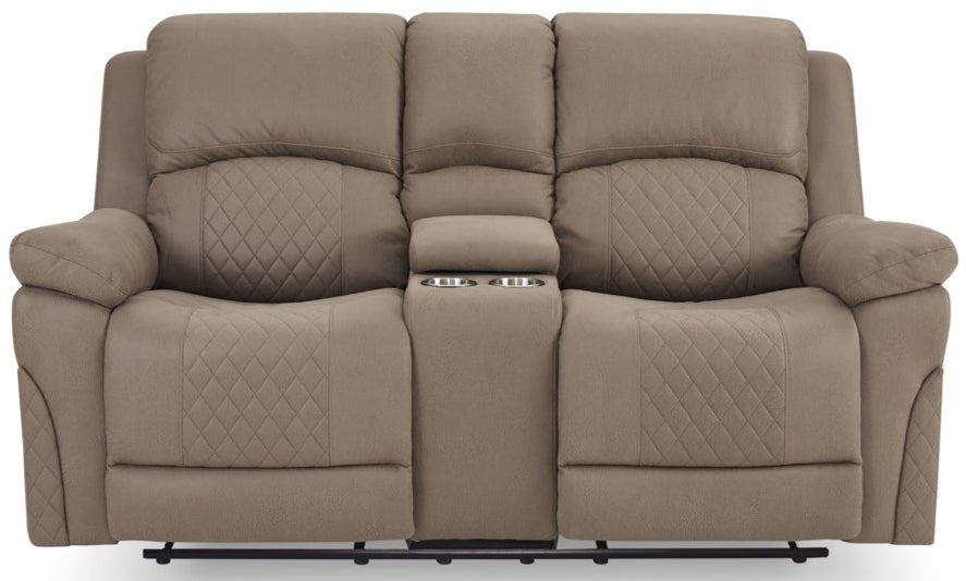 Doran Air Leather Console Manual Recliner 2 Seater Sofa - TGC
