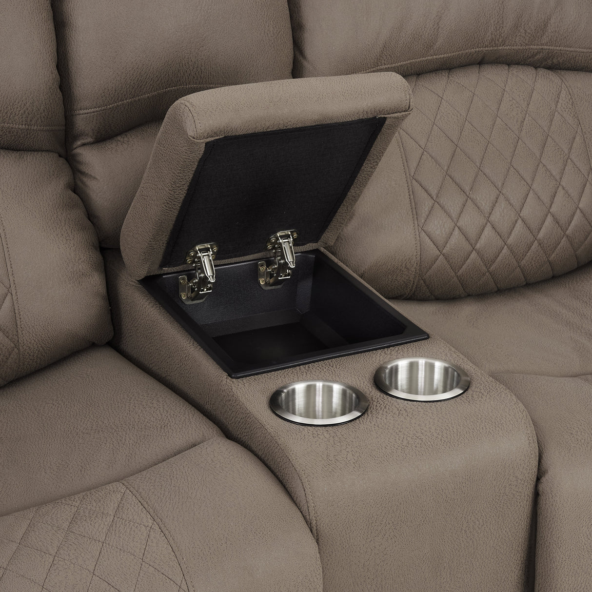 Doran Air Leather Console Manual Recliner 2 Seater Sofa - TGC