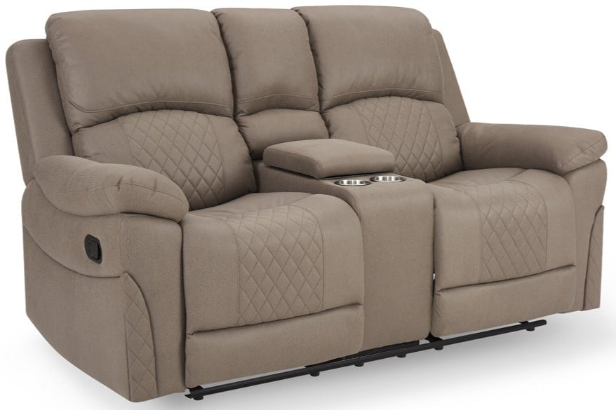 Doran Air Leather Console Manual Recliner 2 Seater Sofa - TGC